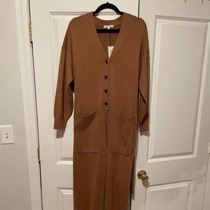 Alex Mill NWT Sweater Jumpsuit Heather Acorn Size L